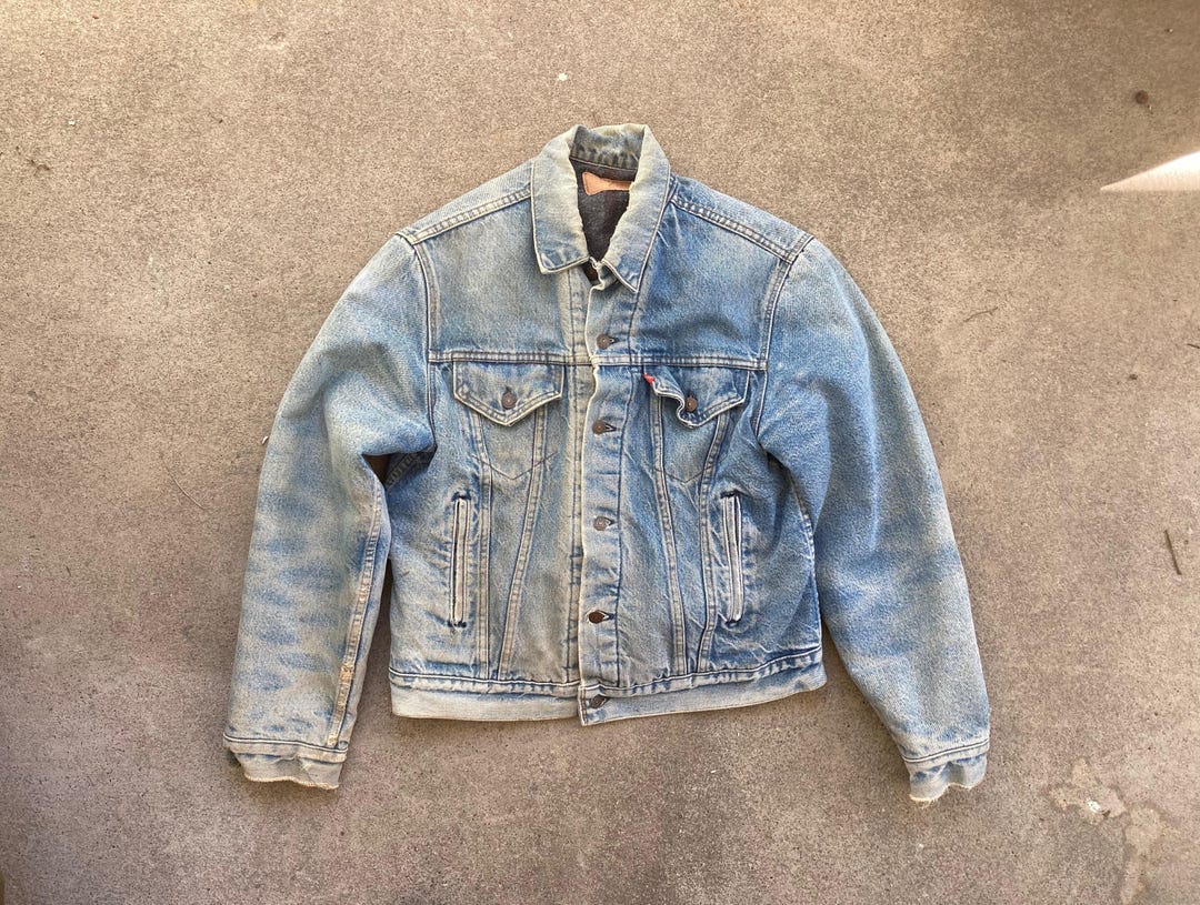 Levi's 80年代　裏フランネルデニムジャケット 1980年代ヴィンテージ LEVIS フランネル裏地 スーパーダメージ加工