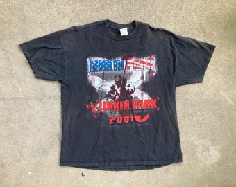 Vintage OZZFEST 2001 Black Cotton T-SHIRT Size Extra Large Concert