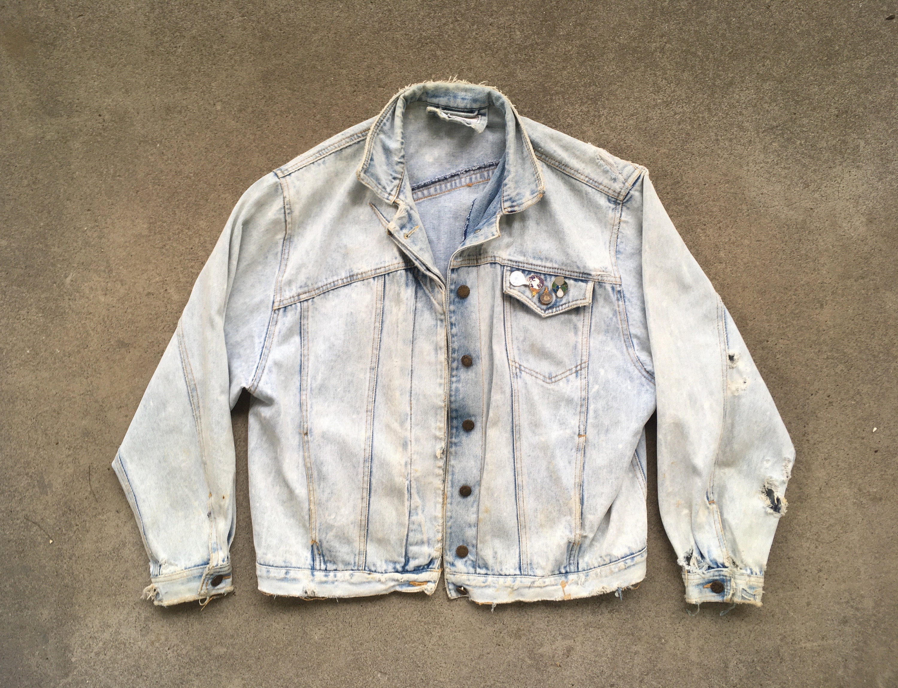 Super Distressed Button up Denim Jean 