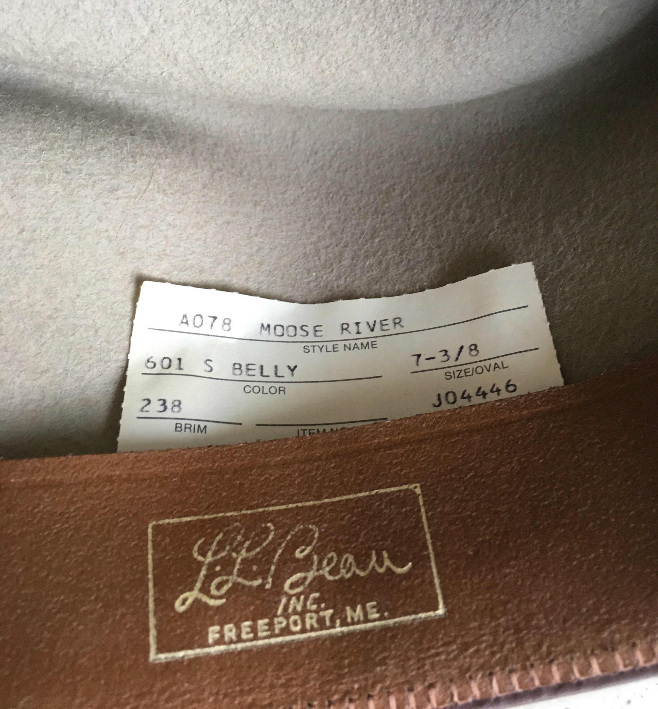 Vintage STETSON Moose River LL Bean Tan Silverbelly Tan Fur Felt