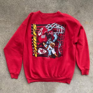 Vintage 1990s NFL Kansas City CHIEFS Pullover SWEATSHIRT Size Extra Large Football Hipster Mahomes Kelce Starter 1996