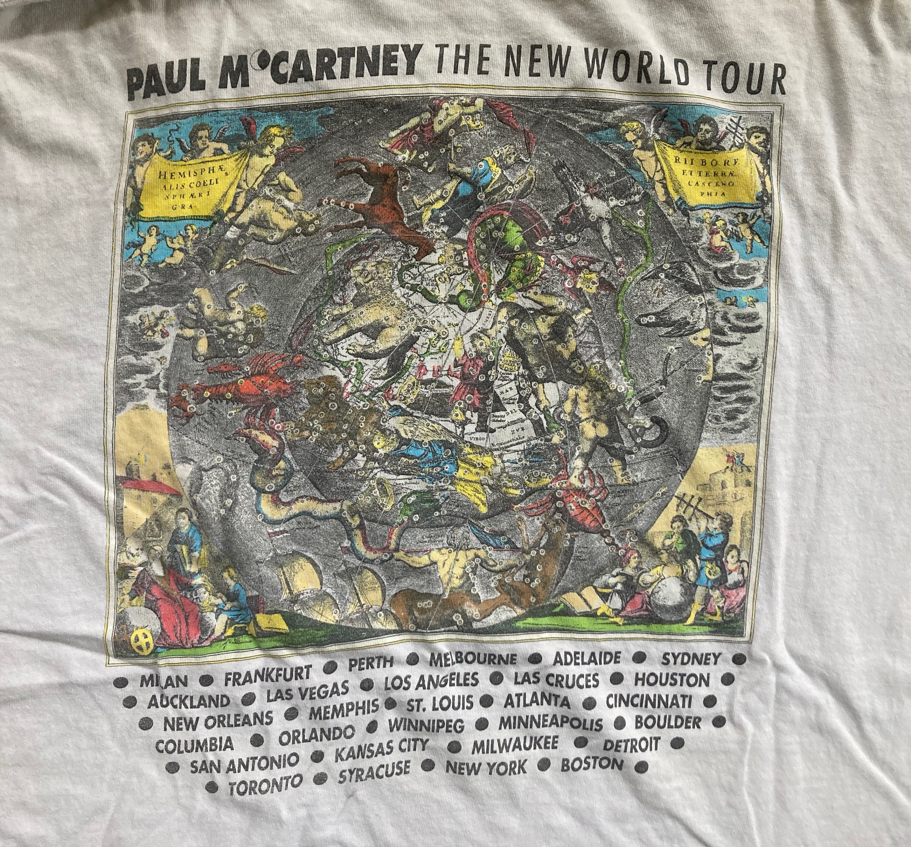 Vintage 1990s PAUL MCCARTNEY New World Tour 1993 White Vintage 1990s PAUL MCCARTNEY New World Tour 1993 White