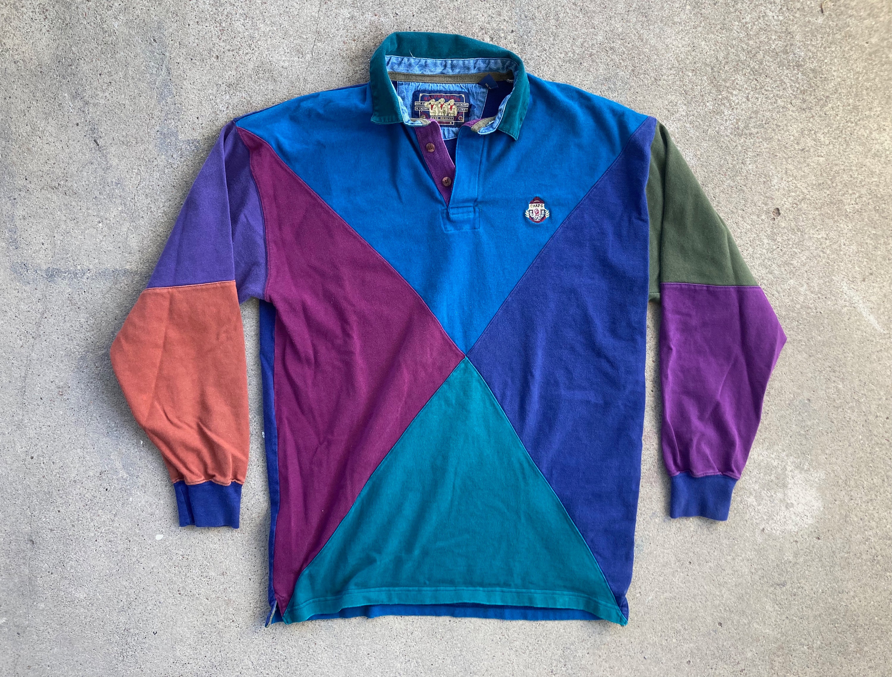 Vintage 1990s RALPH LAUREN Polo Colorblock Long Sleeve Rugby Vintage 1990s RALPH LAUREN Polo Colorblock Long Sleeve Rugby