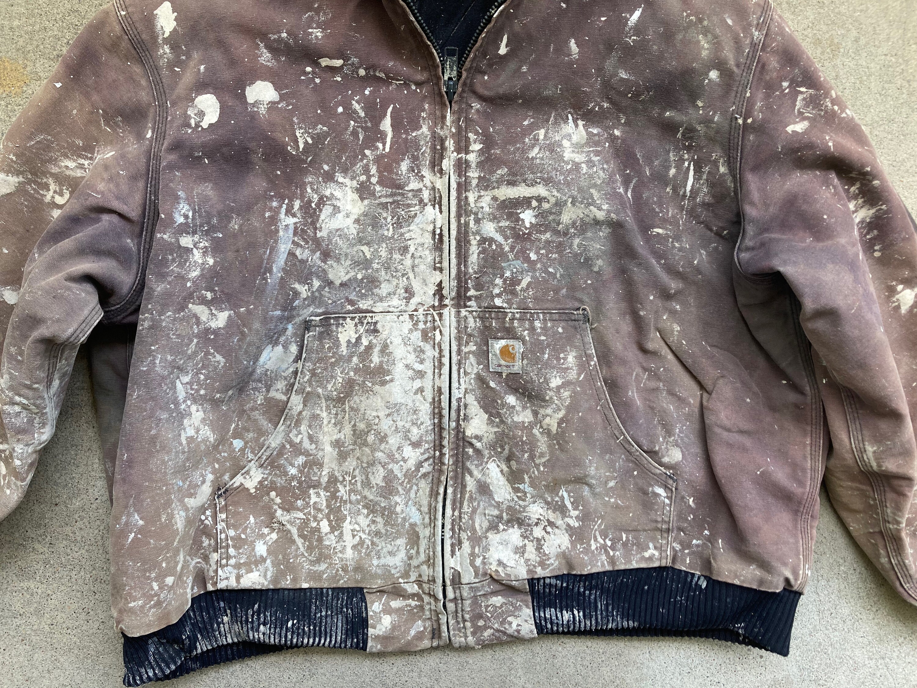 Vintage CARHARTT Super Distressed Brown Canvas USA Made Work