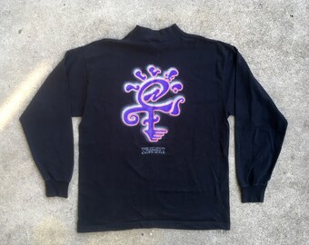 Vintage 1990s APPLE Computers "The Division Formerly Known As P.I.E." Long Sleeve Black Cotton T-SHIRT Size Large Swag Mac Macintosh Prince