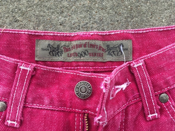 Vintage 1990s Womens LEVIS 900 Series Pink Red Ta… - image 4