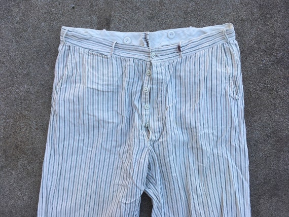 Vintage 1930s 1940s Mens SEERSUCKER Striped Cotton