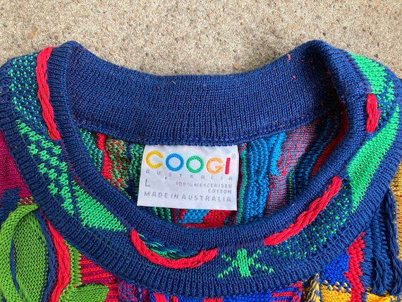 Vintage 1990s Authentic COOGI 3D Mosaic Multi Color Textured Vintage 1990s Authentic COOGI 3D Mosaic Multi Color Textured