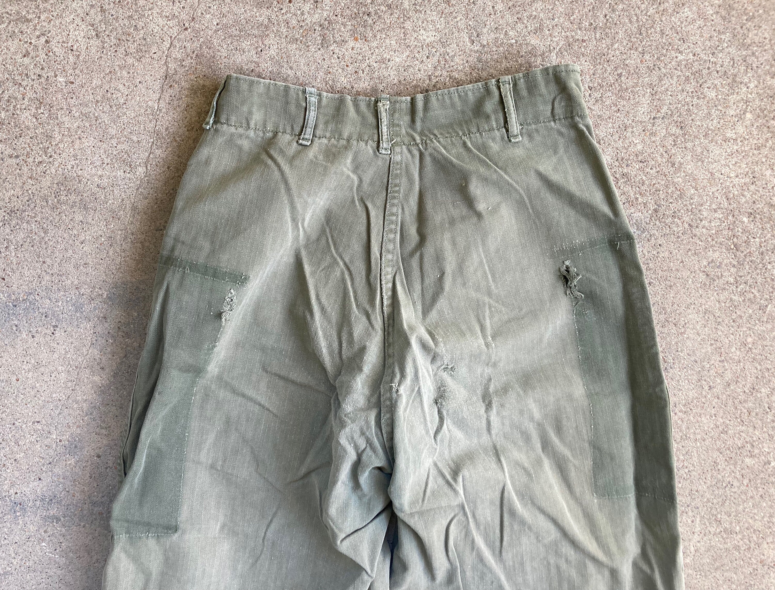 Vintage 1940s 1950s Army HBT Combat Trousers PANTS Size 26 X Vintage 1940s 1950s Army HBT Combat Trousers PANTS Size 26 X