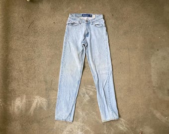 Vintage jaren 1990 LEVIS Silvertab ontspannen rits vlieg timmerman JEANS 28 x 33 denim hipster 501 vriendje noodlijdend gemaakt in de VS