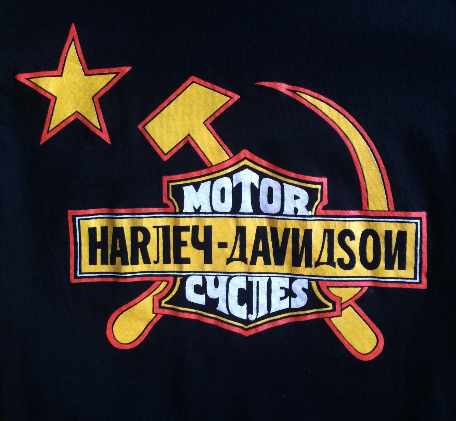 Vtg 1990s HARLEY DAVIDSON Yakut Siberia Russia Soviet Union Black 