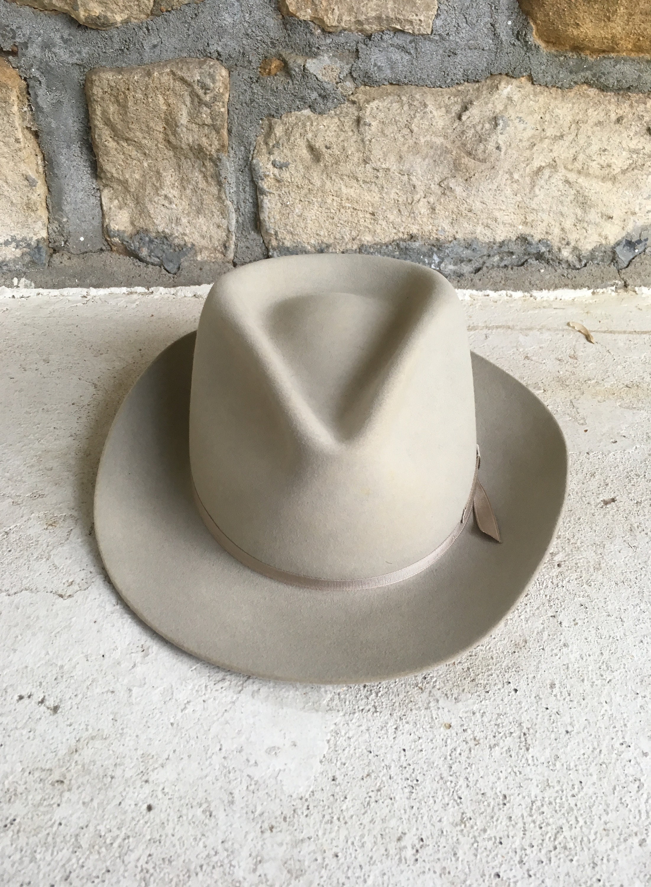 最終価格 LLBean × STETSON MOOSE  7 5/8 Vintage STETSON Moose River LL Bean Tan Silverbelly Tan Fur Felt