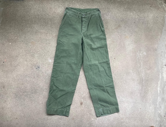 Vintage 1960s U.S. Navy VIETNAM War Era Cotton Baker PANTS Size 27