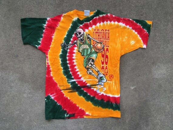 Vintage 1990s Liquid Blue GRATEFUL DEAD 1996 Lithuania Basketball 