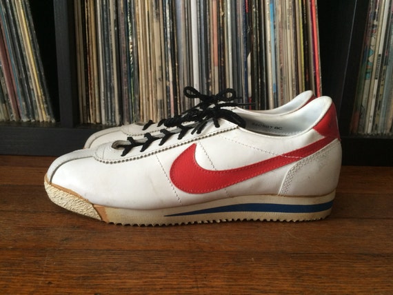 Vintage 1980s Mens NIKE BRUIN White & Red Swoosh Leather | Etsy