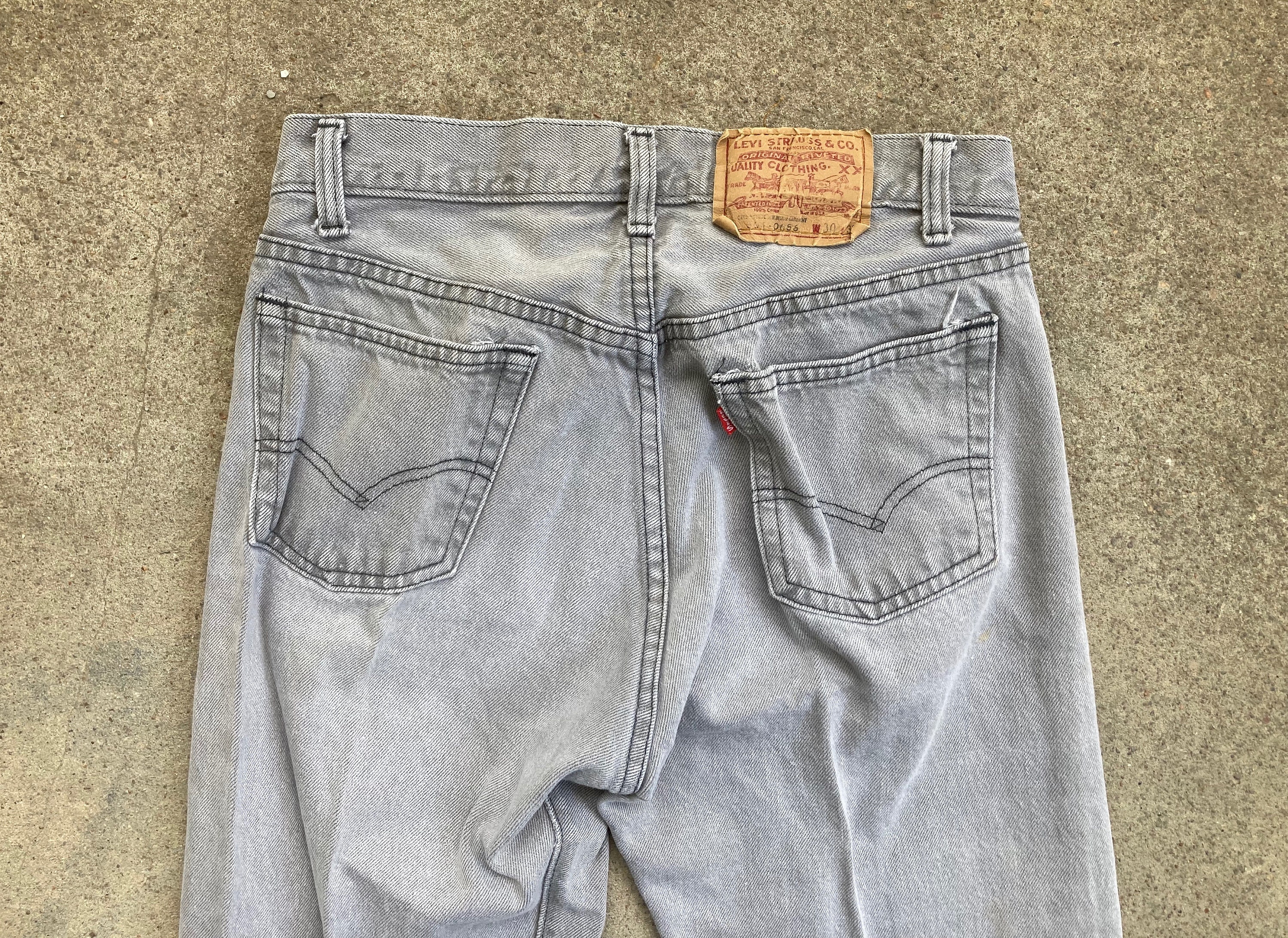 ヴィンテージ 1980 年代 LEVIS 501 グレー デニム アメリカ製 ボタン 