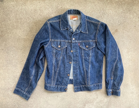 Vintage 1970s LEVIS Dark Indigo Denim Little E Wo… - image 1