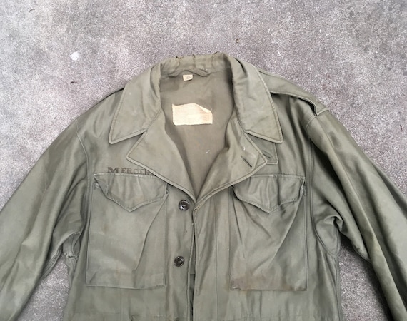 Vintage Mens 1940s WWII M-1943 Olive Green Army D… - image 2