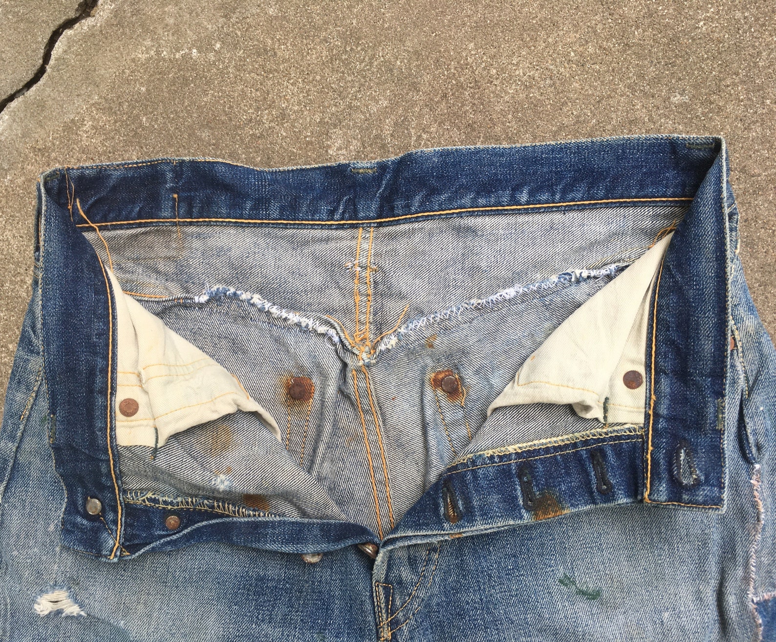 Vintage 1940s LEVIS 501XX Indigo Denim Selvedge Work Jeans 30 | Etsy