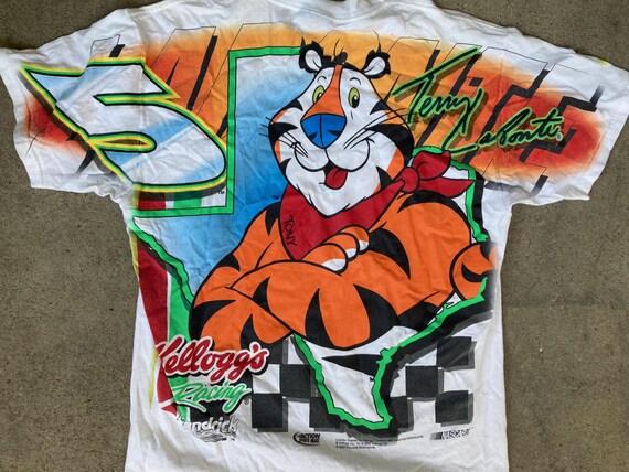 Vintage 1990s Terry Labonte #5 TONY the TIGER All Over Print White