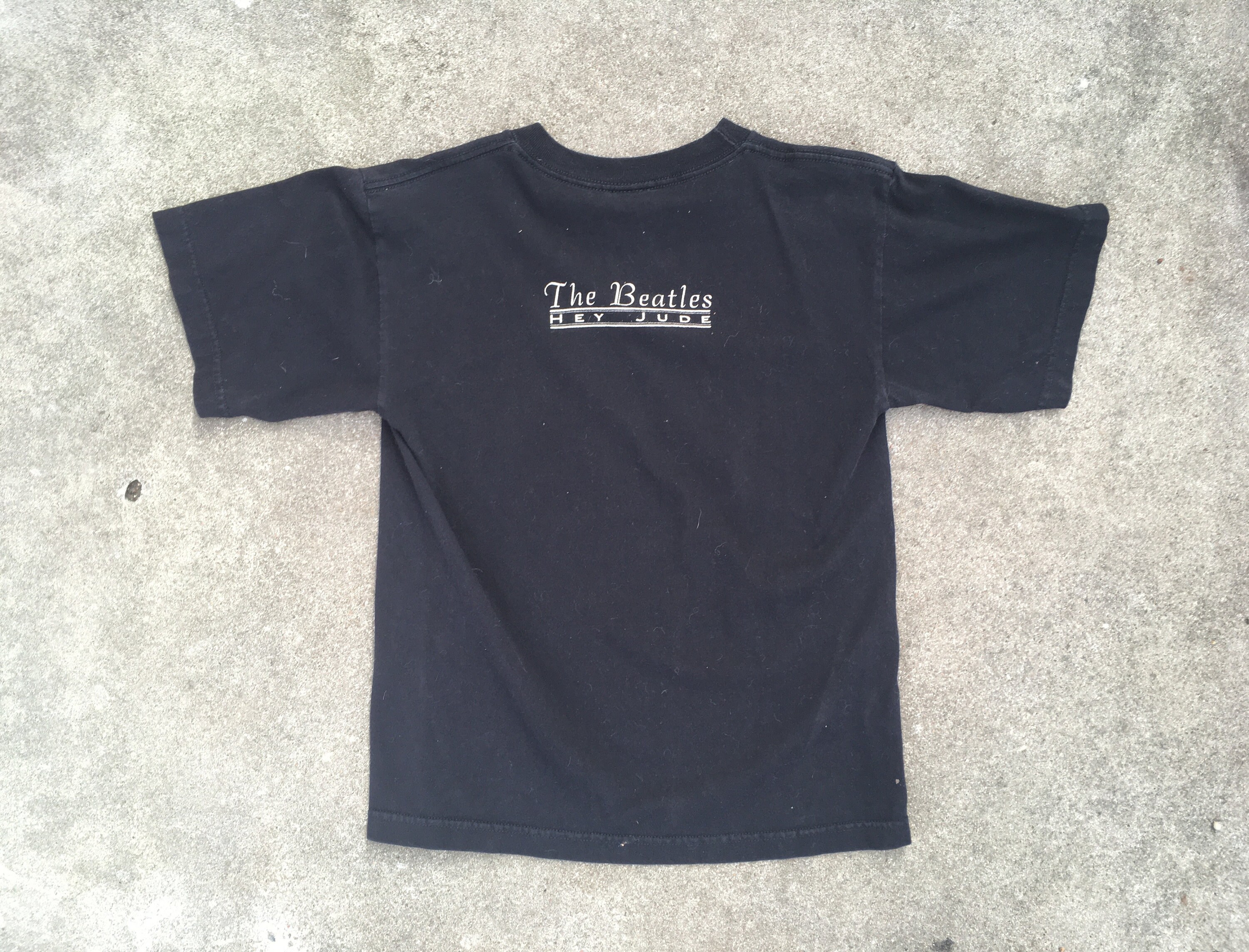 Vintage 1990s THE BEATLES 'hey Jude' Black Black Cotton Crewneck T