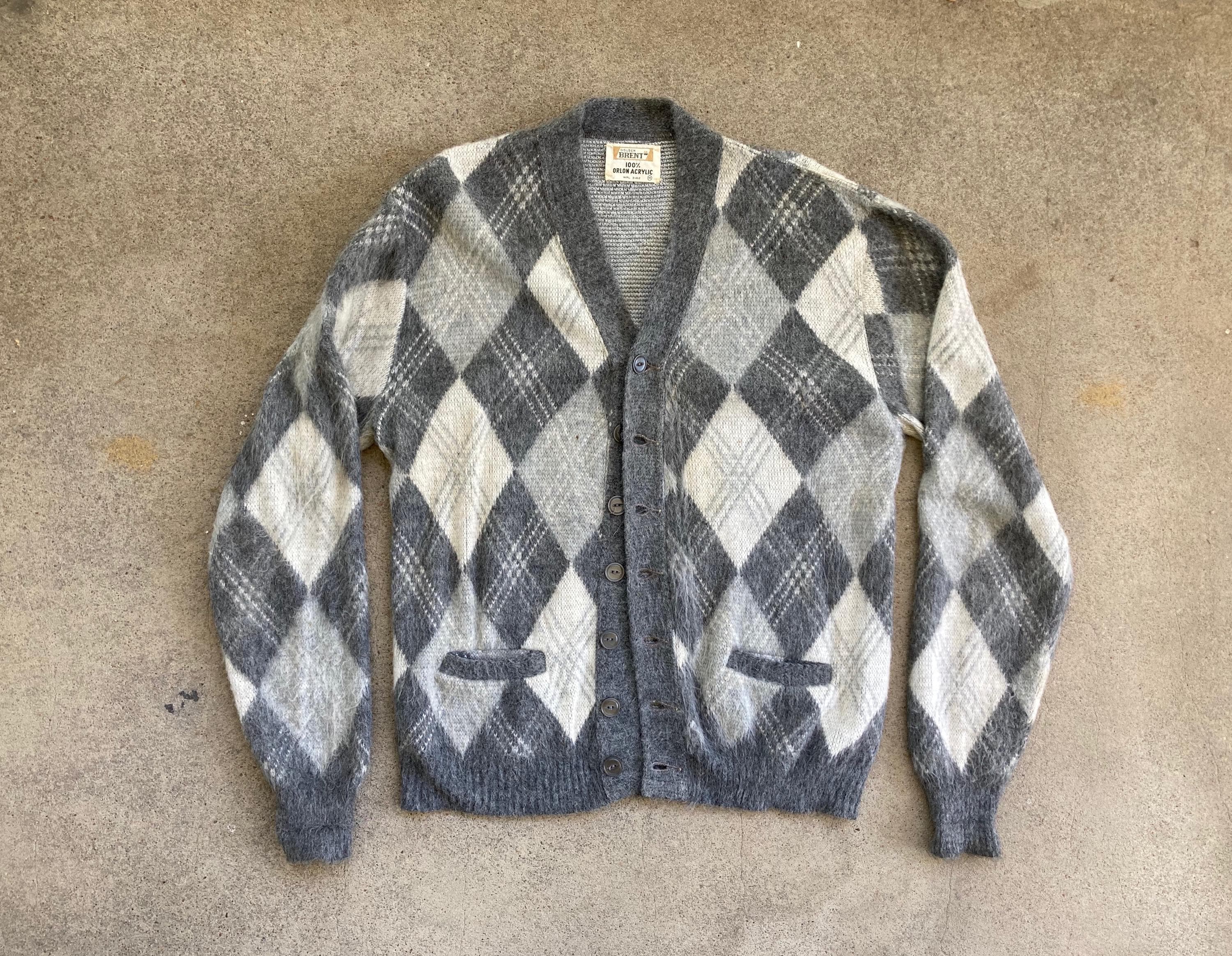 Grey Argyle Cardigan - Etsy Grey Argyle Cardigan - Etsy