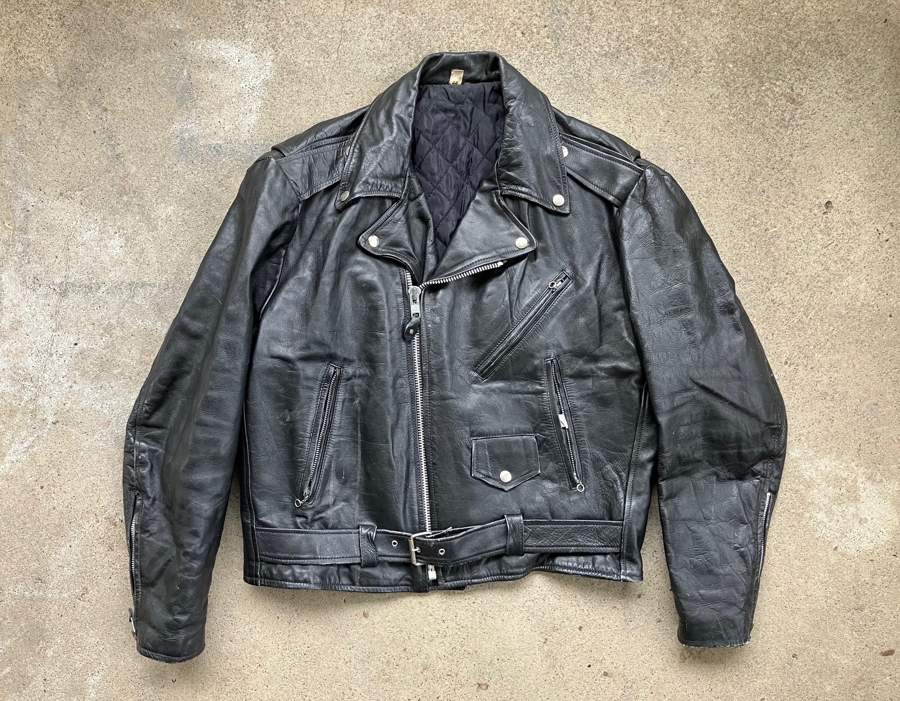 ジャケット・アウター 70s WELLINGTON LEATHERS Leather Jacket 70s Leather Jacket Black 44 - Etsy