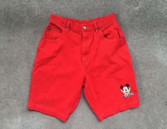 Vintage 1990s MICKEY Unlimited Red Denim High Wai… - image 1