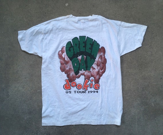 Vintage 1990s GREEN DAY Dookie 1994 White Concert… - image 5