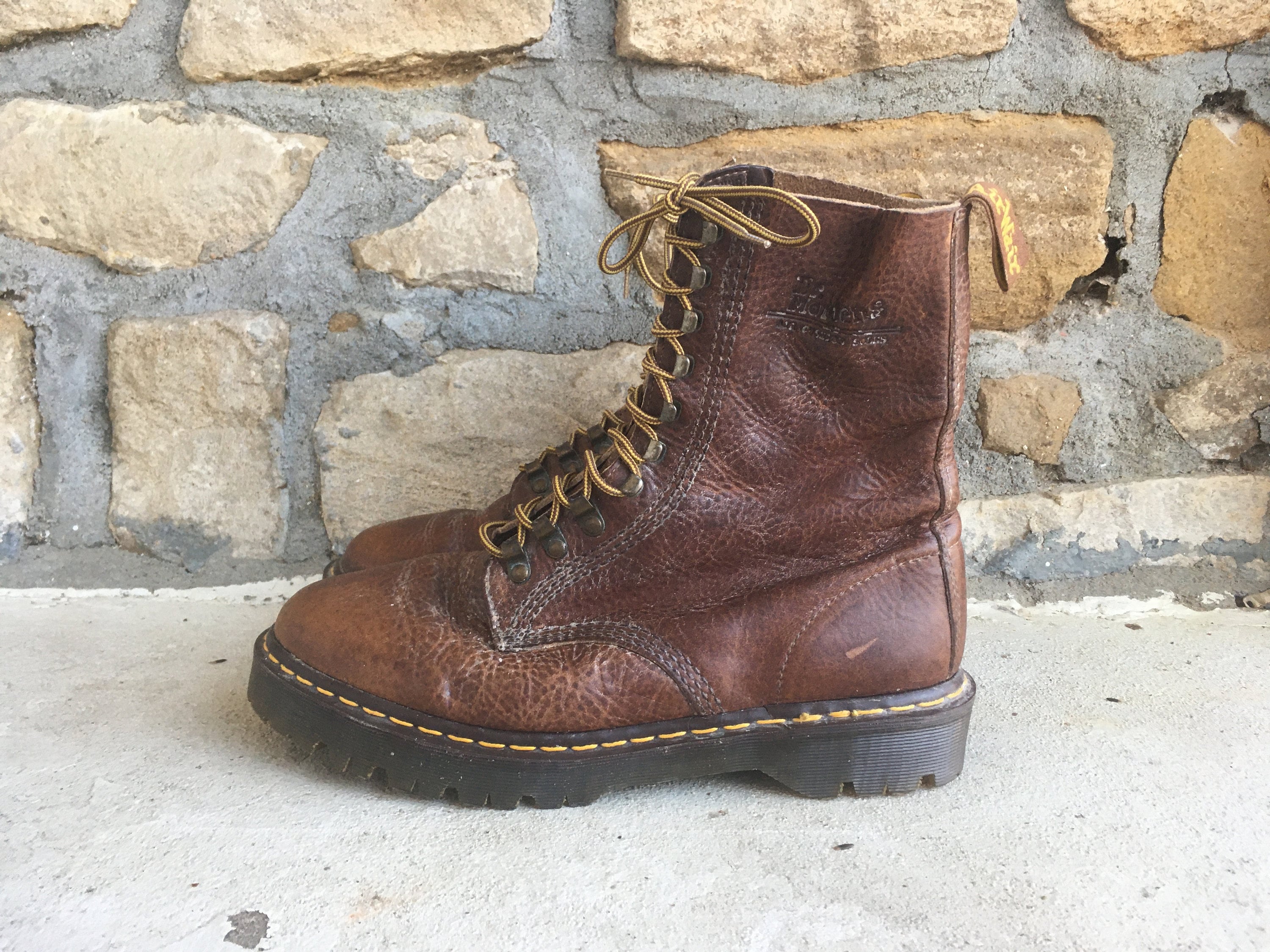 Vintage 1990s Mens DOC MARTENS 8097 Tunnel Eye Brown Leather | Etsy