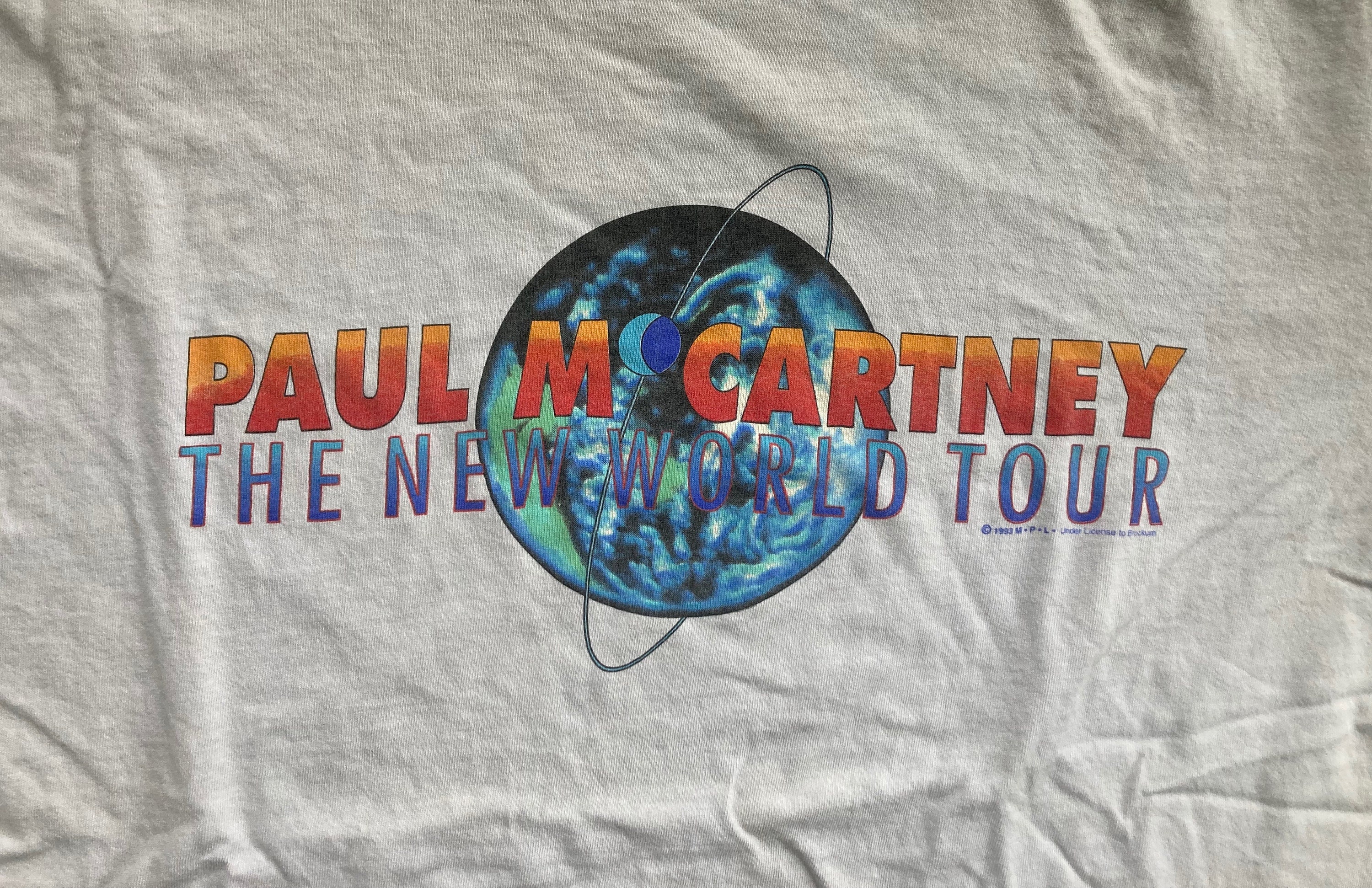 Vintage 1990s PAUL MCCARTNEY New World Tour 1993 White Vintage 1990s PAUL MCCARTNEY New World Tour 1993 White