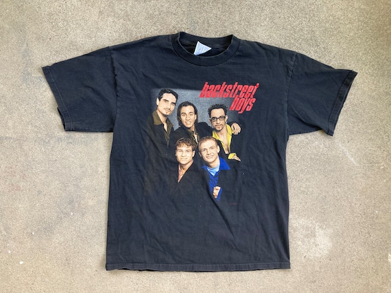 Vintage 1990s BACKSTREET BOYS 1998 Tour Black Cotton Band T-SHIRT 