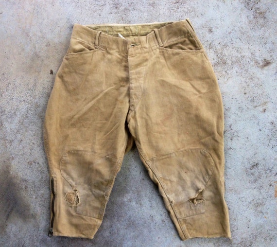 Vintage 1930s 1940s Boys SPRAGUE Khaki Cotton Butt