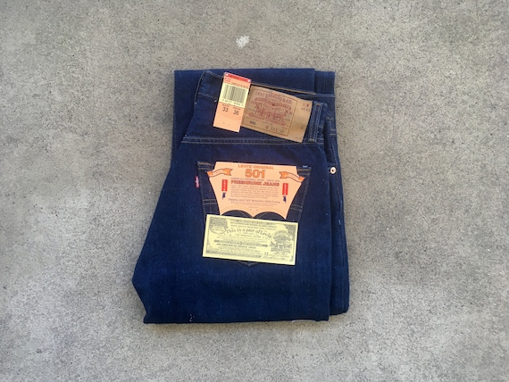 Vintage LEVIS 501 547 Dark Denim Jeans 33 X Etsy UK