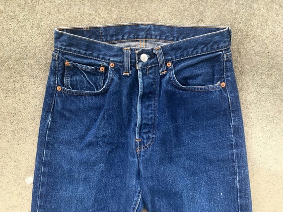 Vintage 1970s LEVIS 501 Single Stitch Redline #6 Button DARK Vintage 1970s LEVIS 501 Single Stitch Redline #6 Button DARK