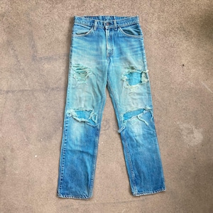 Vintage 1980s LEVIS 519 Super Distressed Denim JEANS Size 30 x 30 Hipster Boyfriend Workwear Made in USA 501 Style Pants