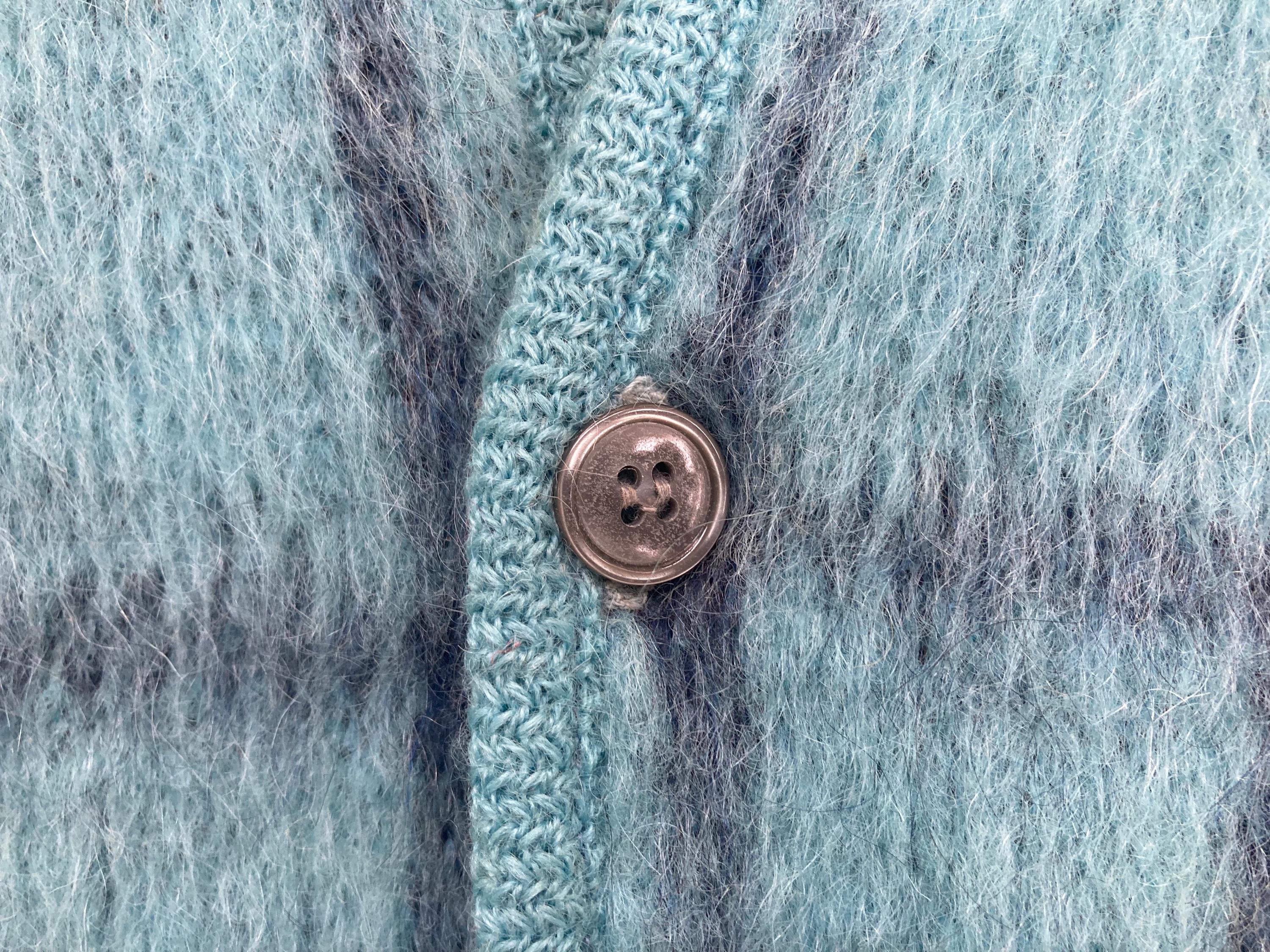 Vintage 1960s Brent MOHAIR Light Blue Plaid Button up Vintage 1960s Brent MOHAIR Light Blue Plaid Button up