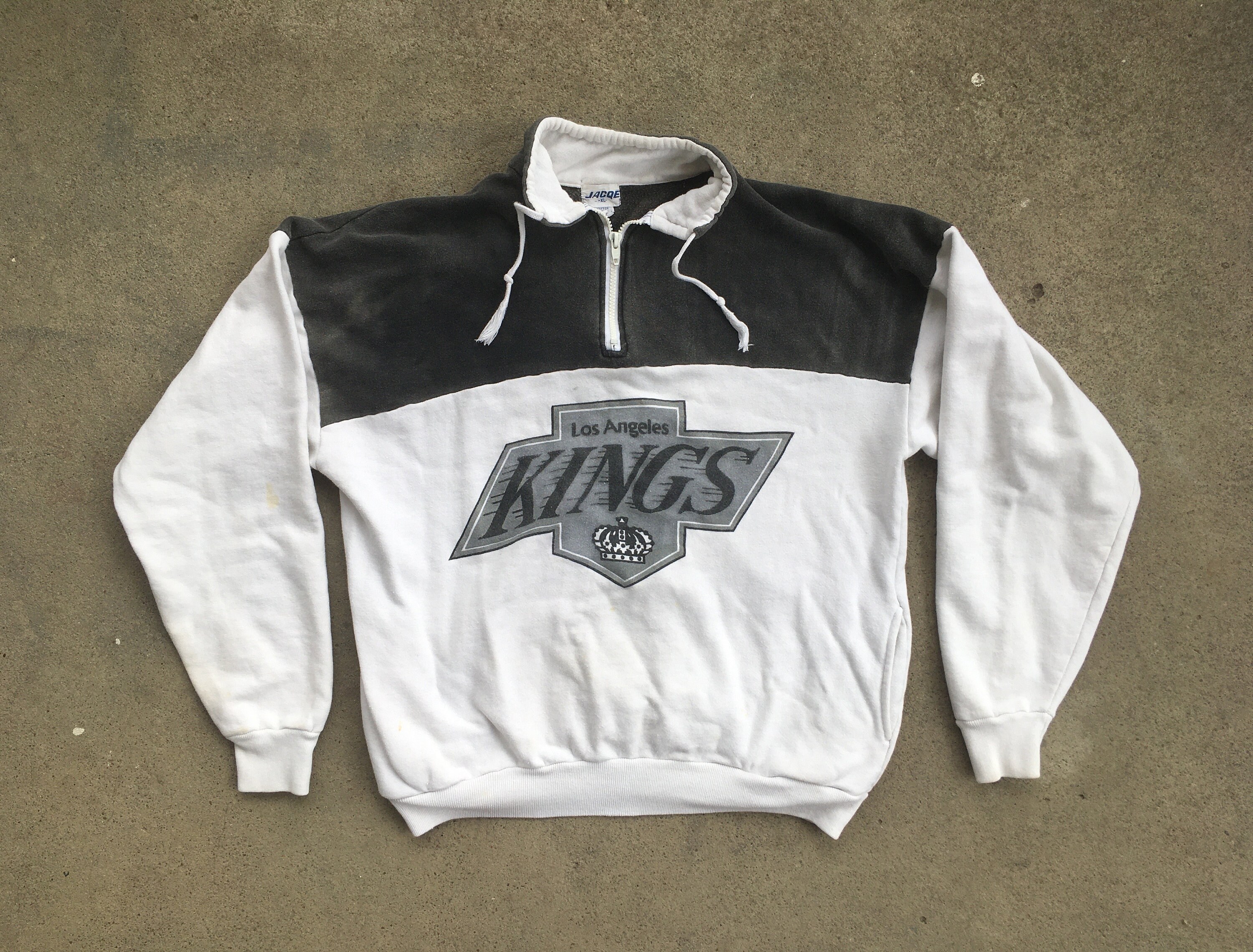 Los Angeles Kings Hoodie Mens Medium Black Gray NHL Hockey LA Kings Sweater -EUC