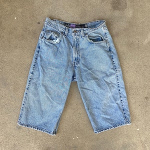 Vintage 1990s LEVIS Silvertab Baggy Jean SHORTS Size 27 Small Hipster 501 Boyfriend Loose Faded