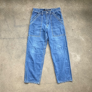 Vintage 1990s LEVIS Silvertab Baggy Blue Faded Zipper Fly Carpenter JEANS 32 x 32 Pair #2 Denim Hipster 501 Boyfriend Distressed Made in USA