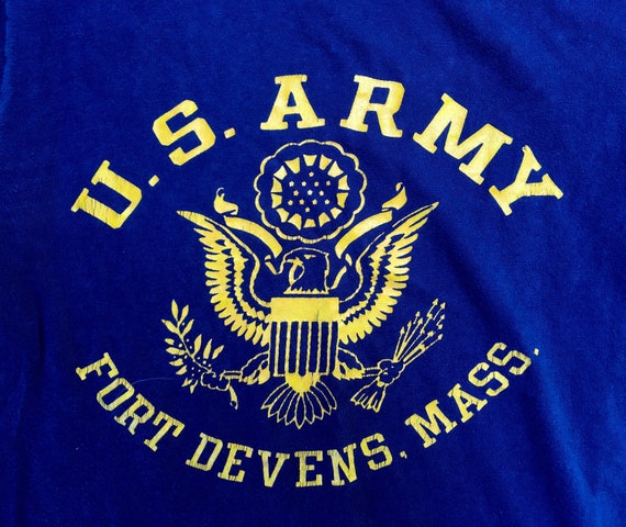 Vintage 1970s US ARMY Fort Devens Mass Navy Blue Cott… - Gem