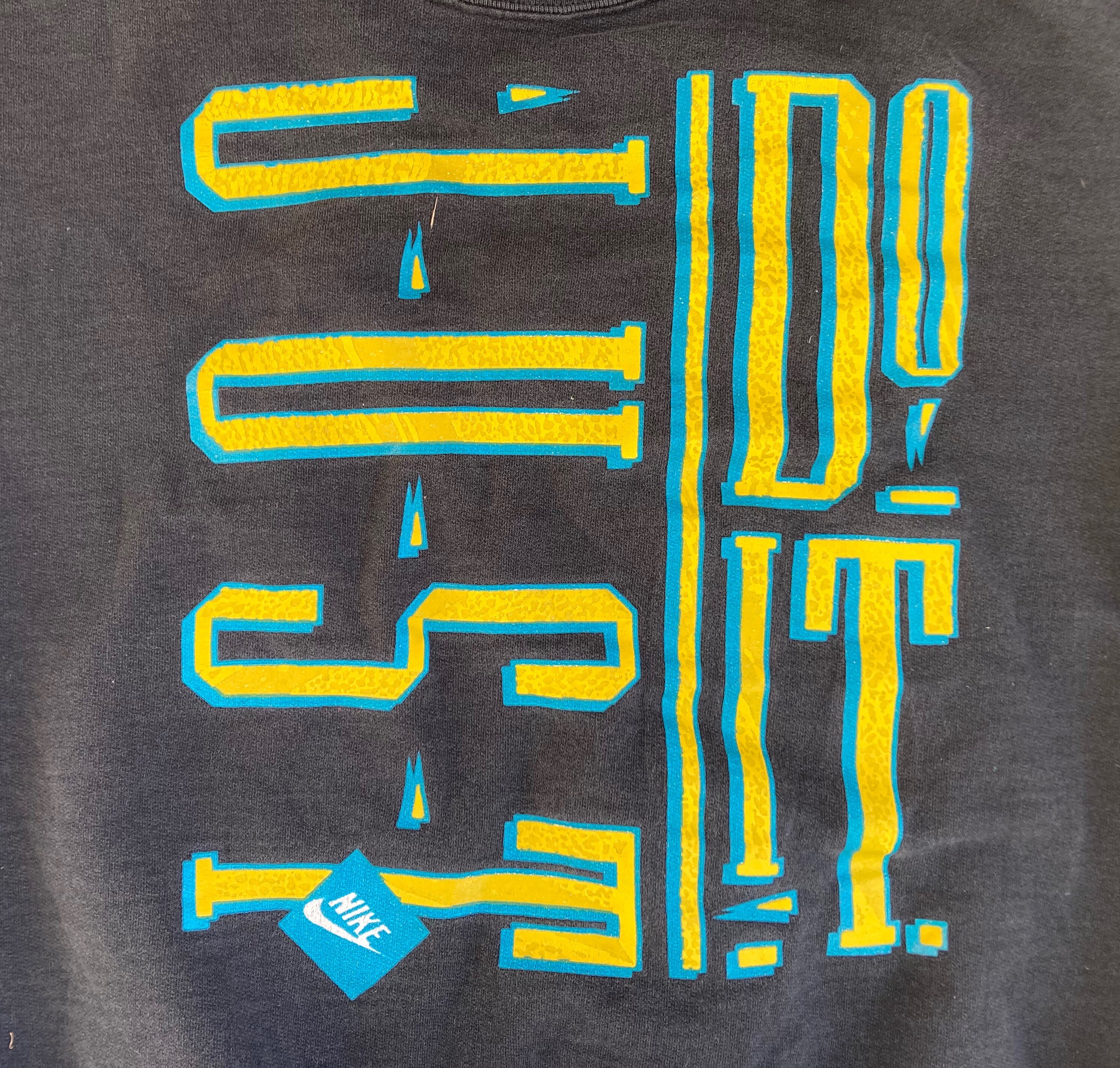 ヴィンテージ 1990年代 NIKE Just Do It ブラック コットン クルー 