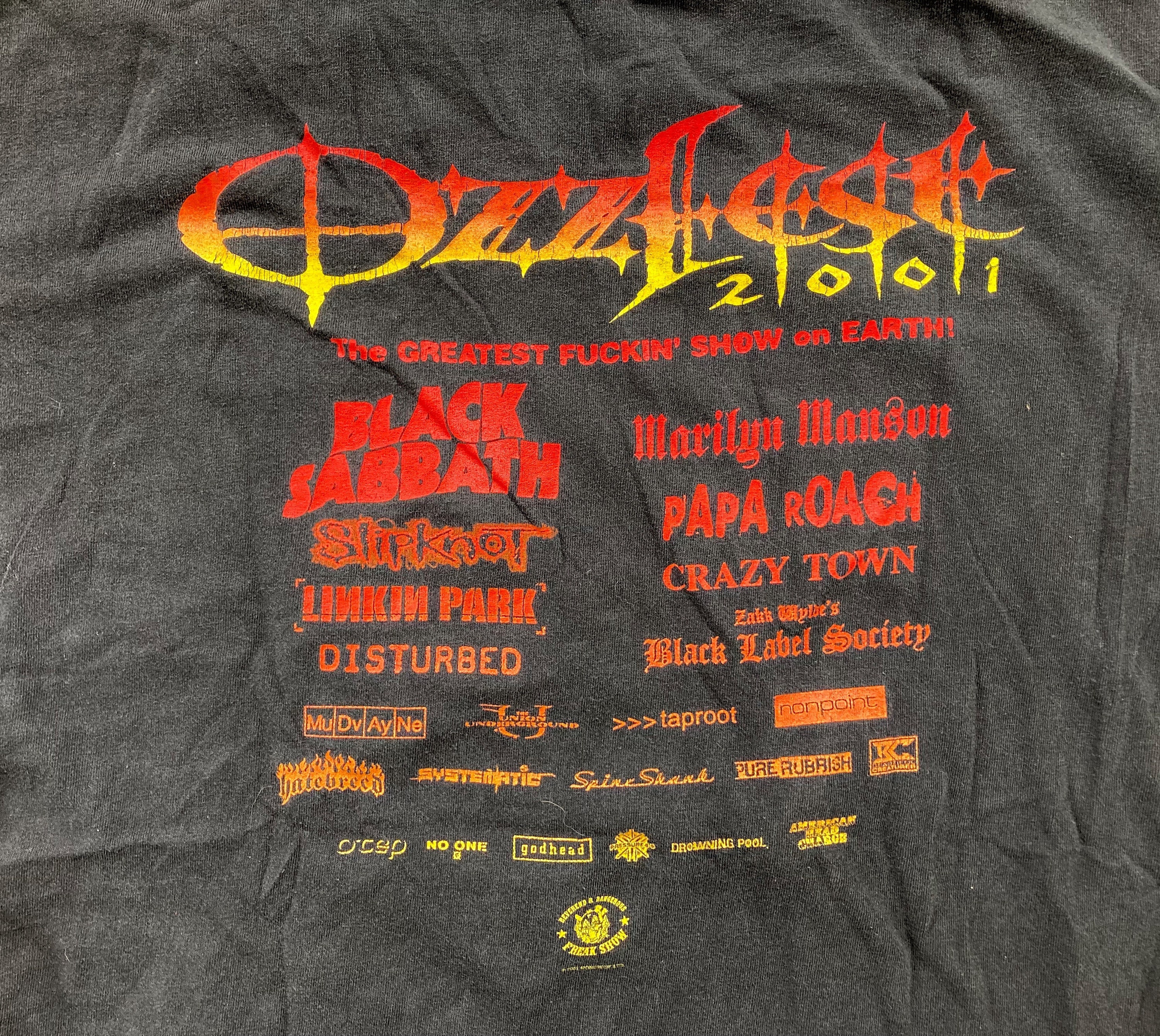 Vintage OZZFEST 2001 Black Cotton T-SHIRT Size Extra Large Vintage OZZFEST 2001 Black Cotton T-SHIRT Size Extra Large