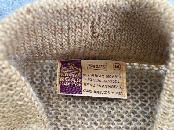 Vintage 1960s Sears Kings Road MOHAIR Mustard Yellow Button Vintage 1960s Sears Kings Road MOHAIR Mustard Yellow Button
