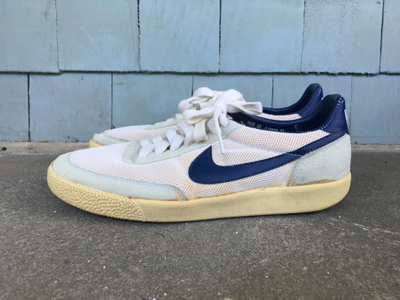 Vintage 1980s NIKE KILLSHOT White & Blue SNEAKERS… - image 2