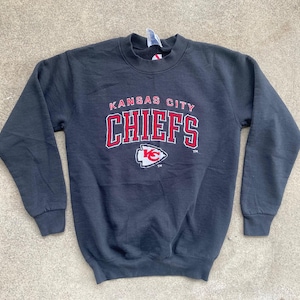 Vintage 1990s NFL Kansas City CHIEFS Black Pullover SWEATSHIRT Size Extra Small Football Hipster Mahomes Kelce