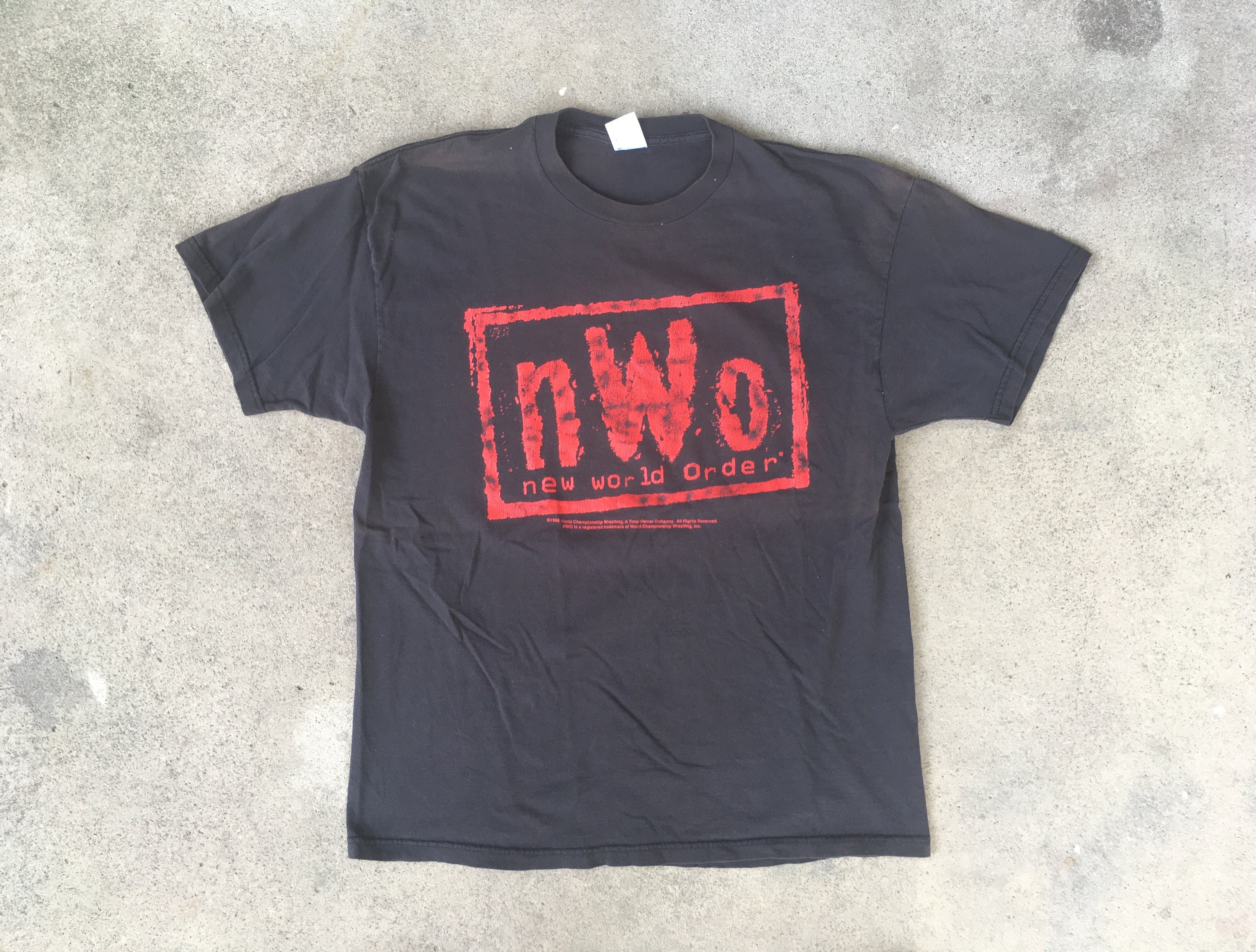 トップス 1990s New World Order Crewneck Sweat Vintage 1990s NWO New World Order Black Crewneck WCW