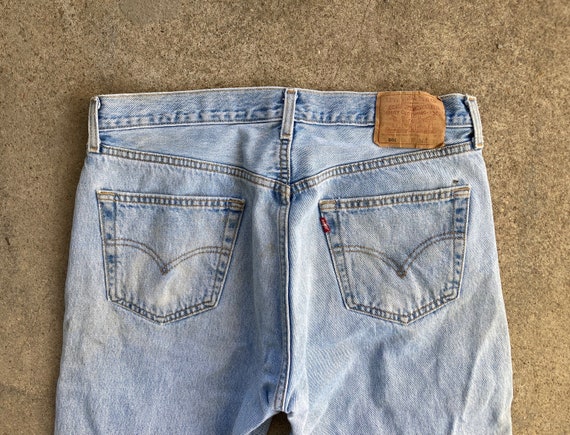 Vintage 1990s LEVIS 501 Button Fly Distressed Den… - image 5