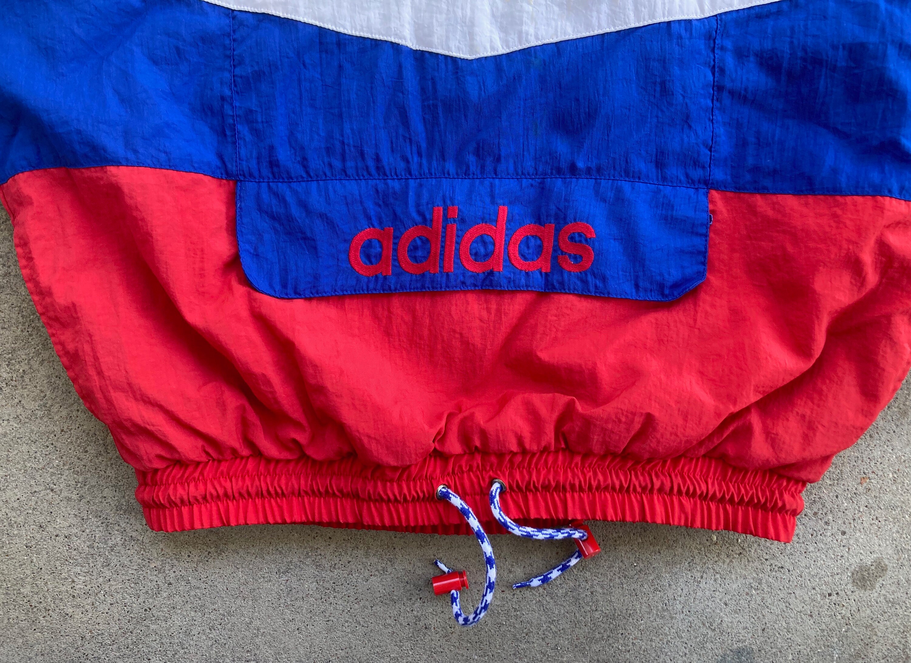 Vintage 1990s ADIDAS Tri Color Quarter Zip Puffer Ski JACKET Coat Size ...
