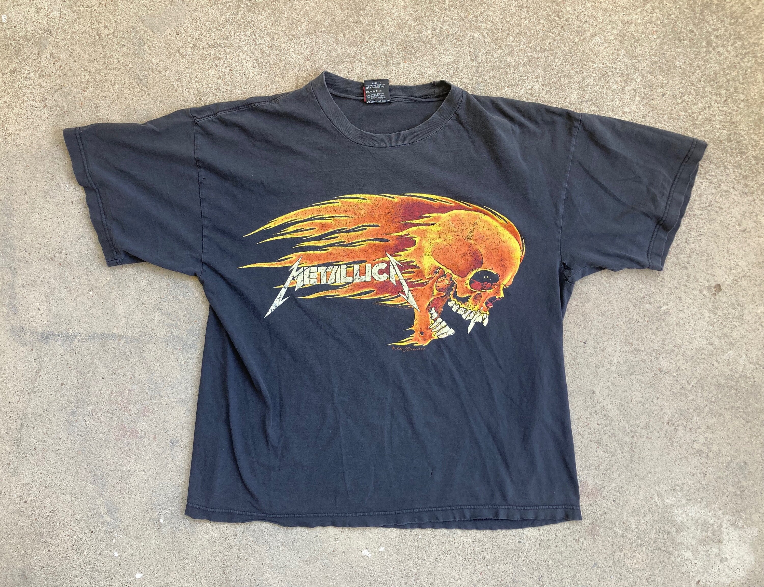 Metallica Flaming Skull Shirt Etsy